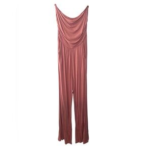 Active USA strapless Draped One Piece Jumpsuit  in Pink